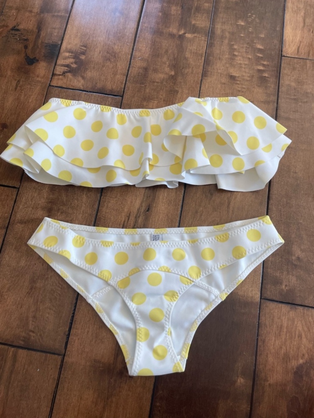Lisa Marie Fernandez White and Yellow Polka Dot Bikini